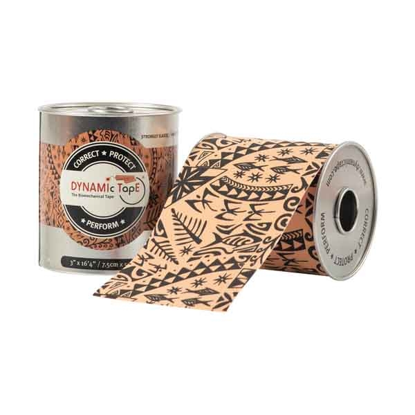 Dynamic Tape 7.5cm x 5m Black on Beige Tattoo