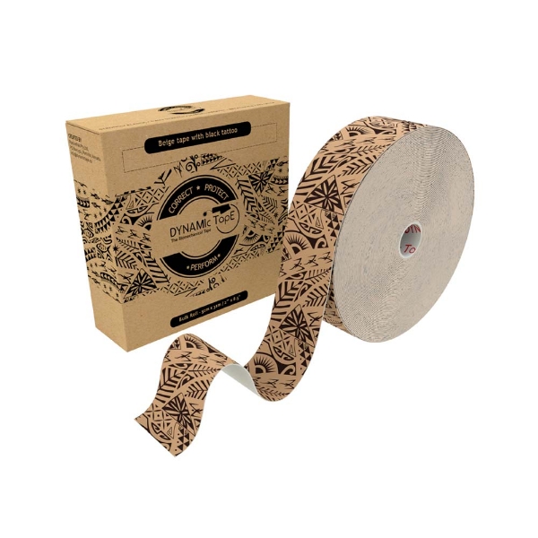 Dynamic Tape 5cm x 31m Black on Beige Tattoo