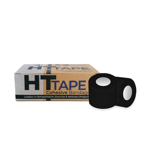 HT Cohesive Bandage Black 5cm x 4.5m Bulk Pack